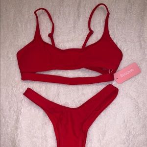 Women’s red bikini